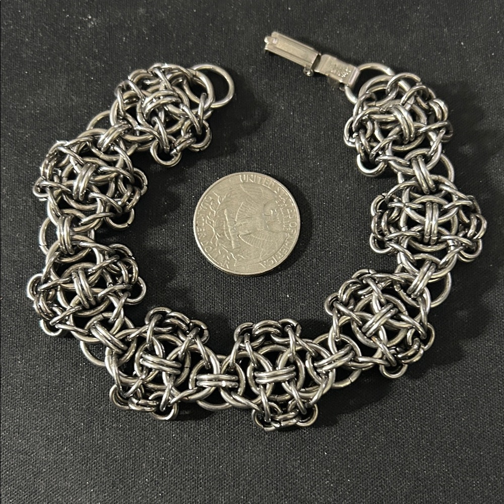 Handmade Stainless Steel Chainmail Cluster Anklet Ren Faire Authentic